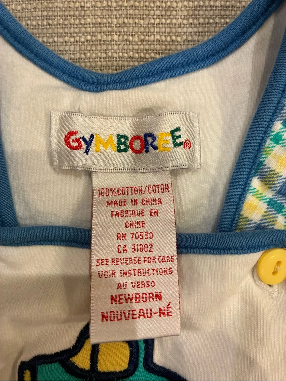 Vintage Gymboree 90s Rainbow Tag French Farm Overalls Newborn